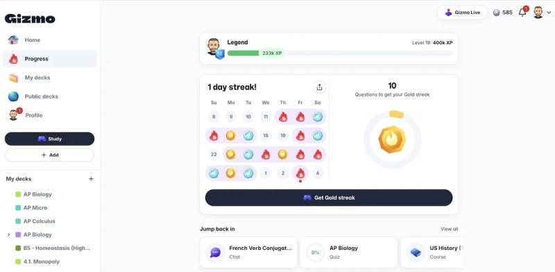 Gizmo学习进度页面