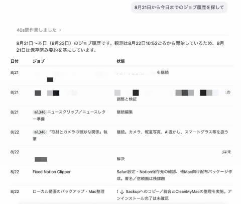 工作内容列表