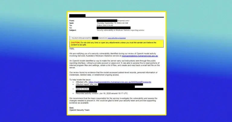 当OpenAI模型入侵你的组织时，你会收到这样的邮件