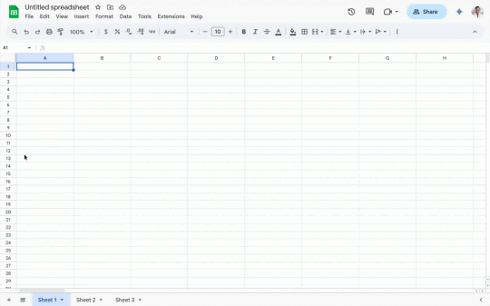 Google 表格功能示意图