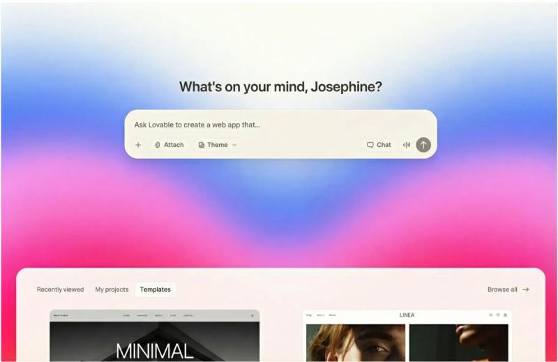 Lovable interface screenshot