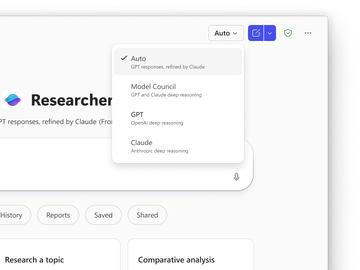 微软调查助手“Researcher”新增多模型功能，支持“Claude”模型