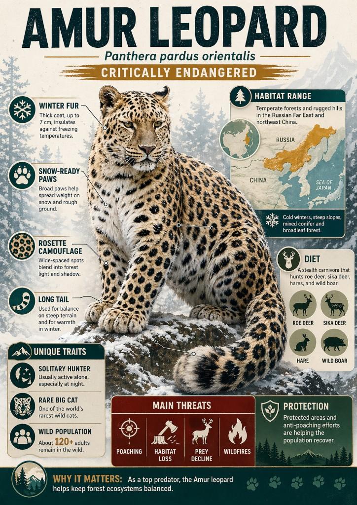 ChatGPT Images 2.0 infographic about the critically endangered Amur leopard