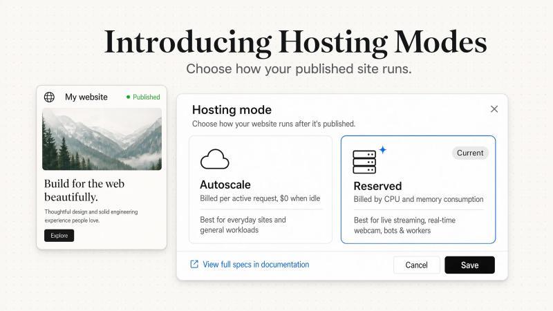 全新 Hosting 模式上线：让服务器真正匹配你的项目