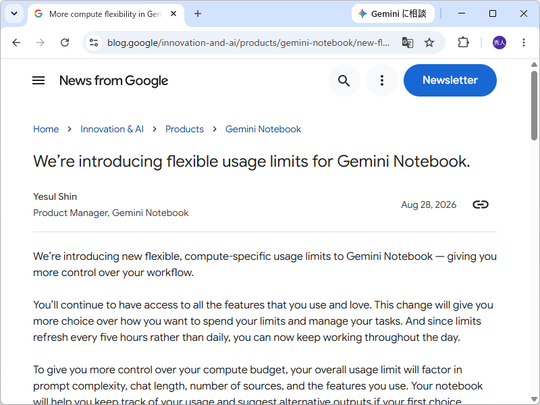 Gemini Notebook界面