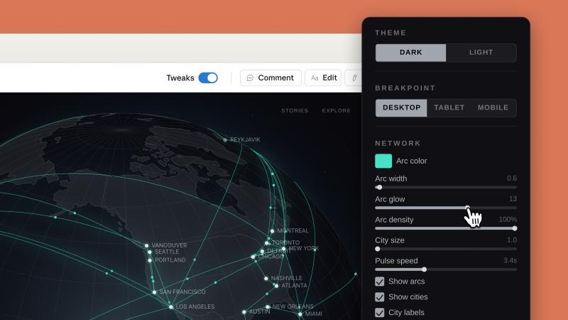 Claude Design 将生成自定义滑块，供用户调整特定视觉元素。