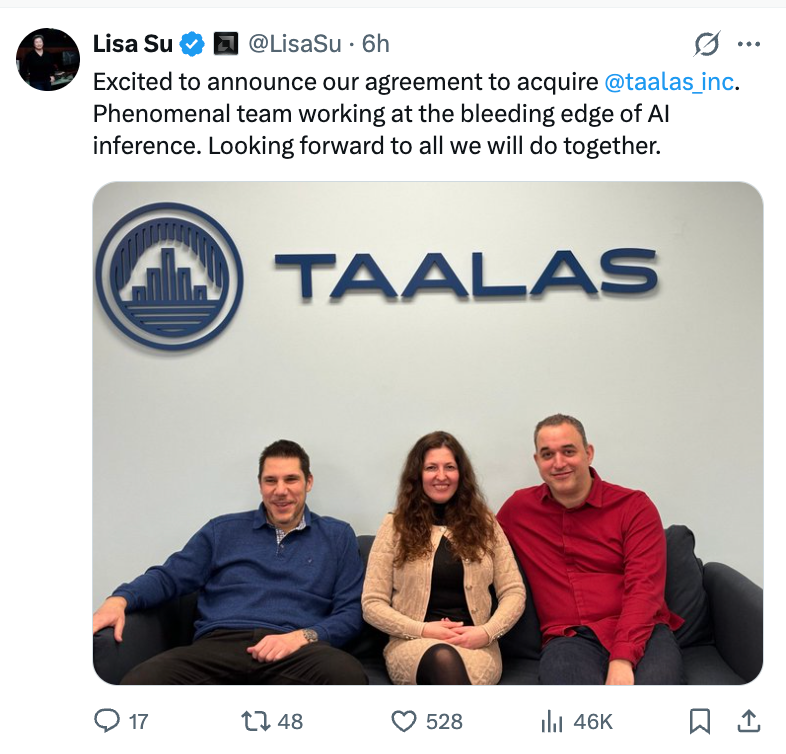 AMD收购Taalas，推升推理技术新高度