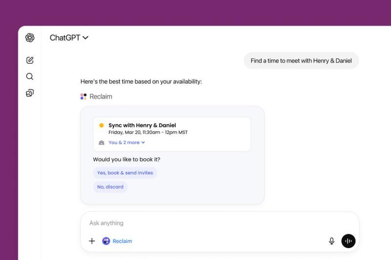 Reclaim AI应用界面
