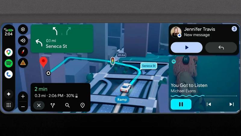 Android Auto适配异形屏幕，停车时支持高清视频播放