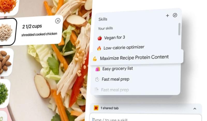 Chrome Gemini技能功能界面
