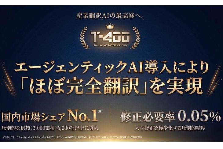 高精度工业翻译AI“T-4OO”新增“超高精度（深度思考）”模式
