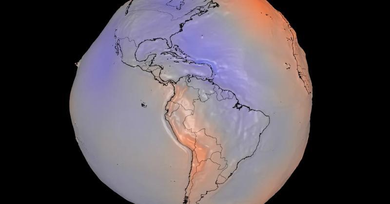 NASA最新3D模型揭示地球重力场的凹凸不平