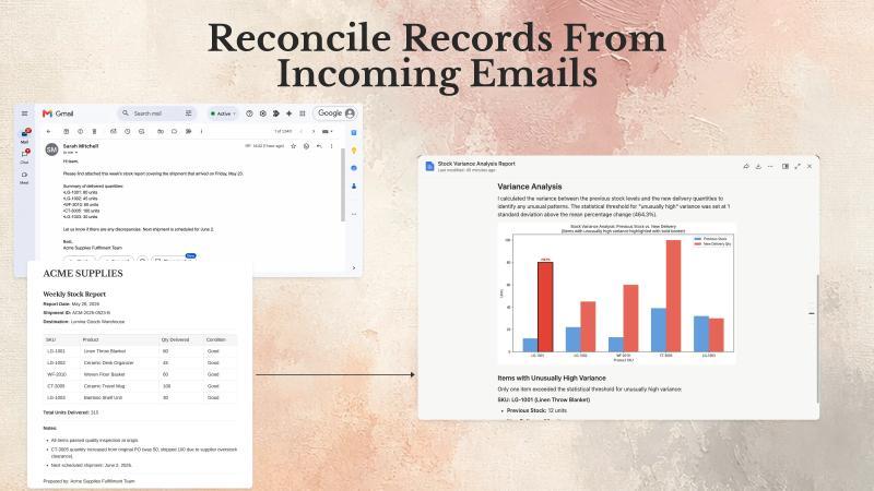 Email reconciliation workflow