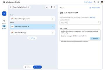 Google将NotebookLM整合进Google Workspace Studio
