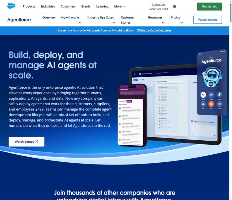 Salesforce Agentforce homepage