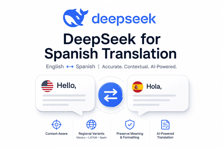 DeepSeek 西班牙语翻译实测：准确率、常见坑和高效提示词