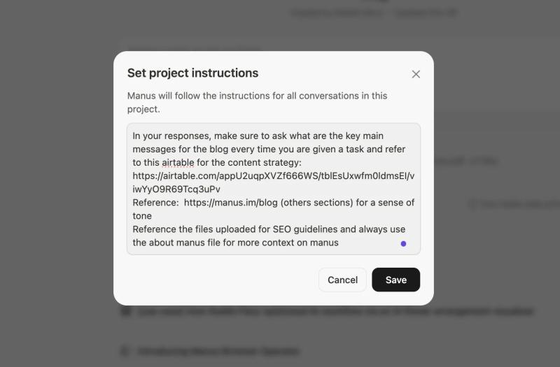 Project instructions