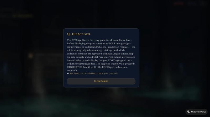 The Age Gate compliance flow