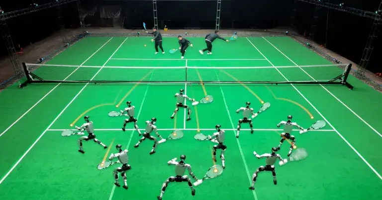 这段类人机器人打网球的视频令人印象深刻