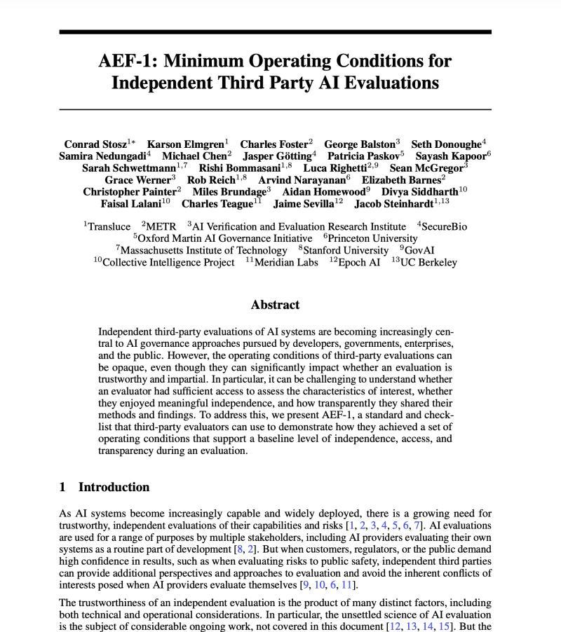 第三方评估者AEF-1标准诞生，Xai、OpenAI与Anthropic共同签署