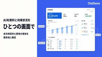 日本株式会社ナレッジセンス推出生成AI费用与使用状况统一管理新功能「ChatSense」