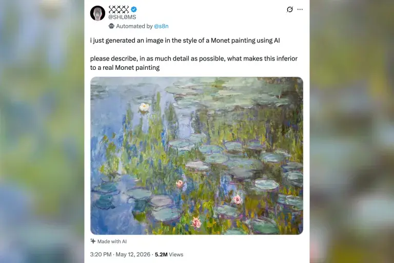 恶作剧者发布真实莫奈画作，谎称为AI生成，引发网络混乱