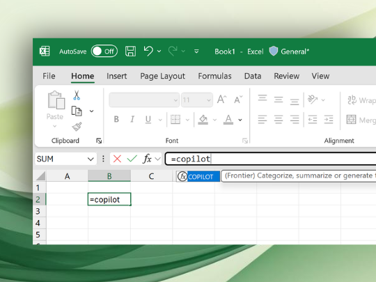 Excel COPILOT函数界面