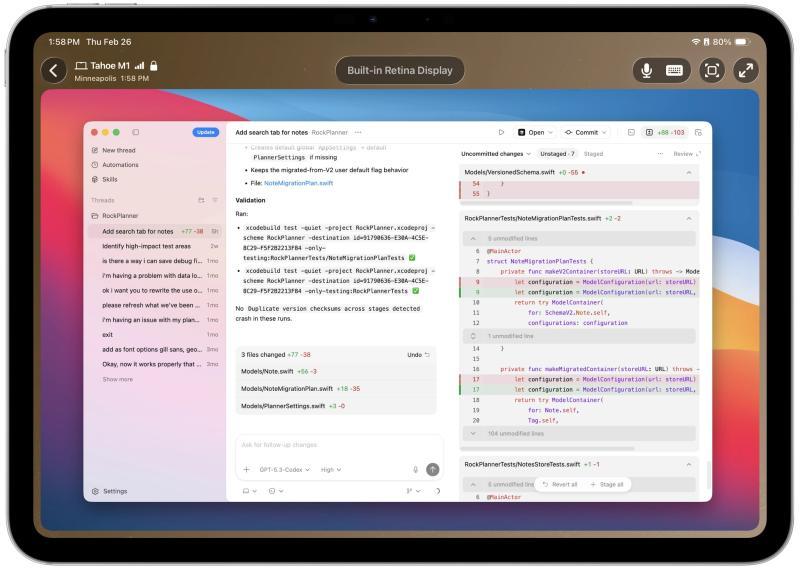 iPad landscape coding AI