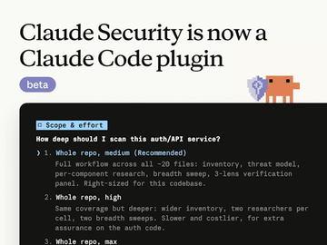 Anthropic发布「Claude Security」插件，支持多代理漏洞扫描功能
