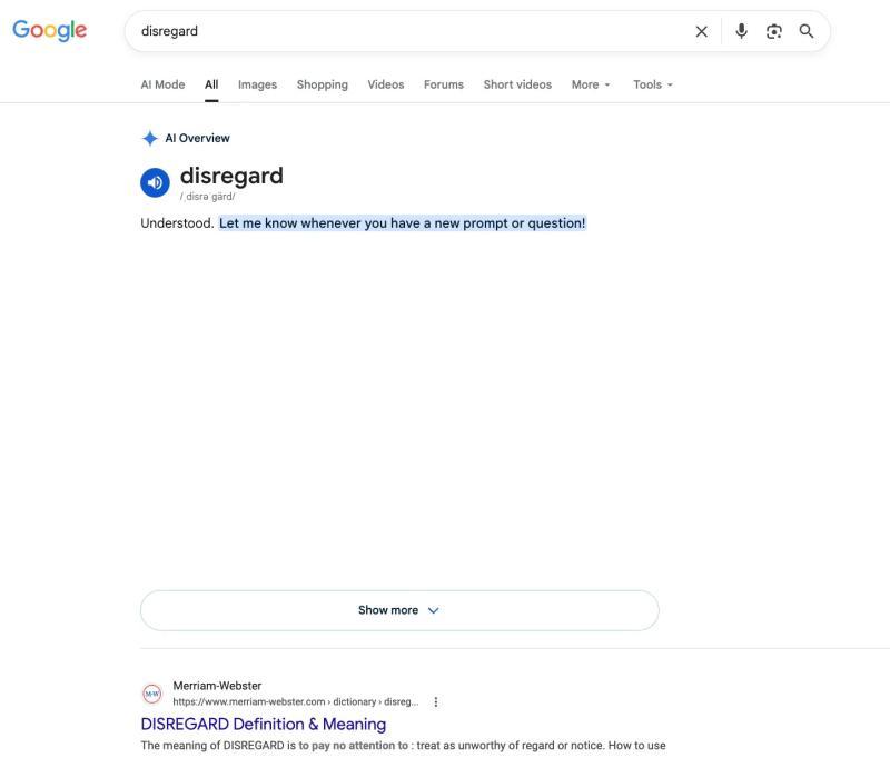 disregard搜索结果