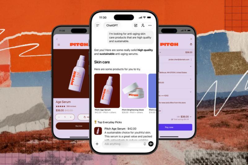 Shopify与ChatGPT购物示意图