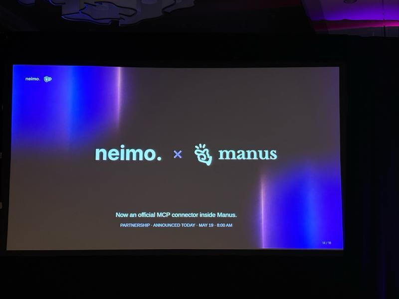 neimo x manus — Now an official MCP connector inside Manus