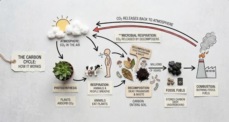 Carbon Cycle diagram created with Nano Banana 2