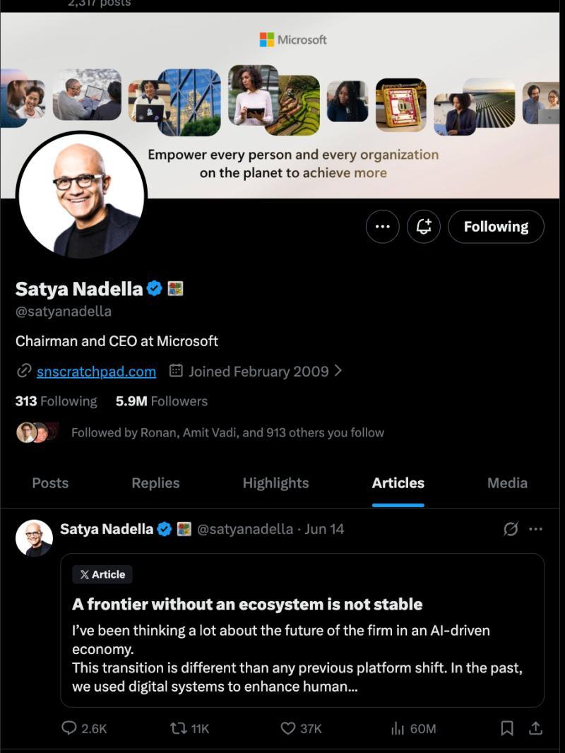 Satya Nadella文章截图