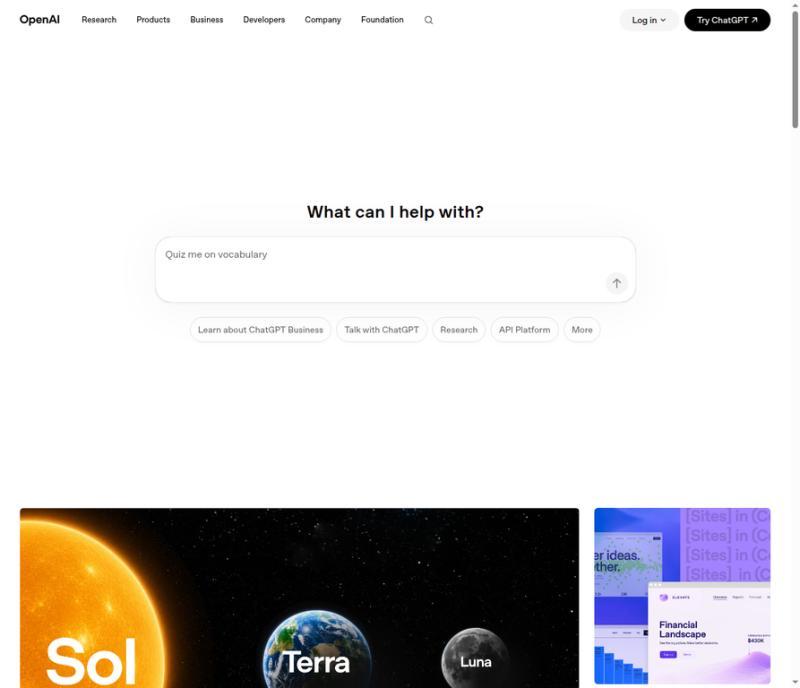 ChatGPT Agent homepage