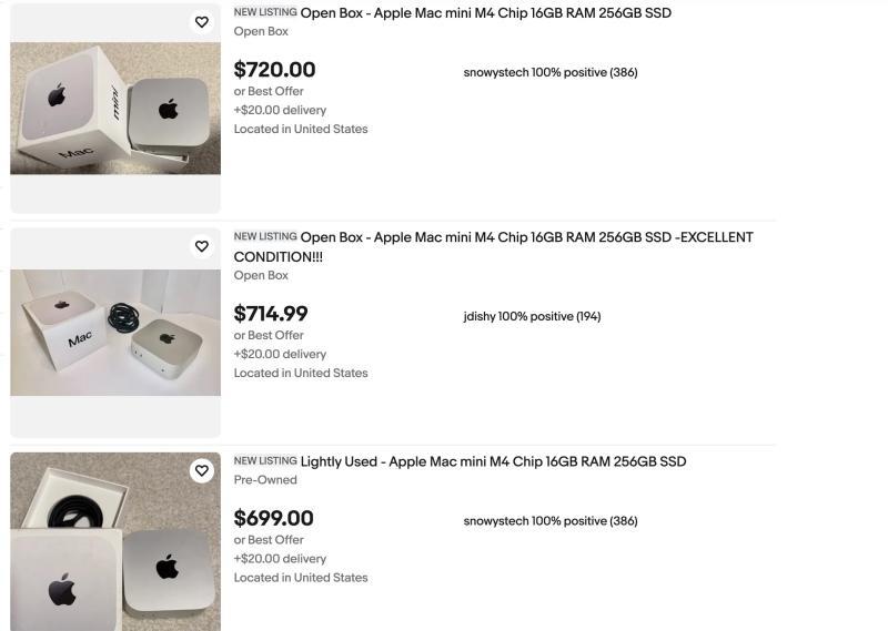 Mac mini eBay截图