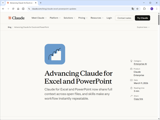 Claude for Excel/PowerPoint