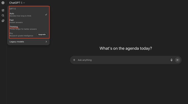 ChatGPT模型选择界面