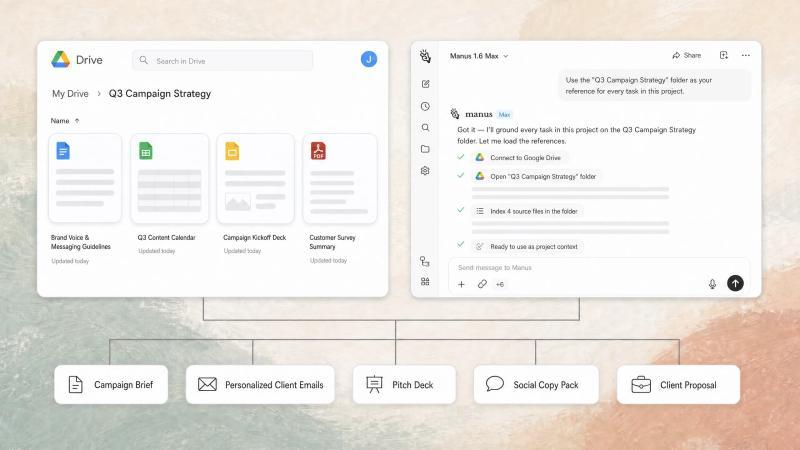 Living Knowledge Base — Manus reading from a Google Drive folder