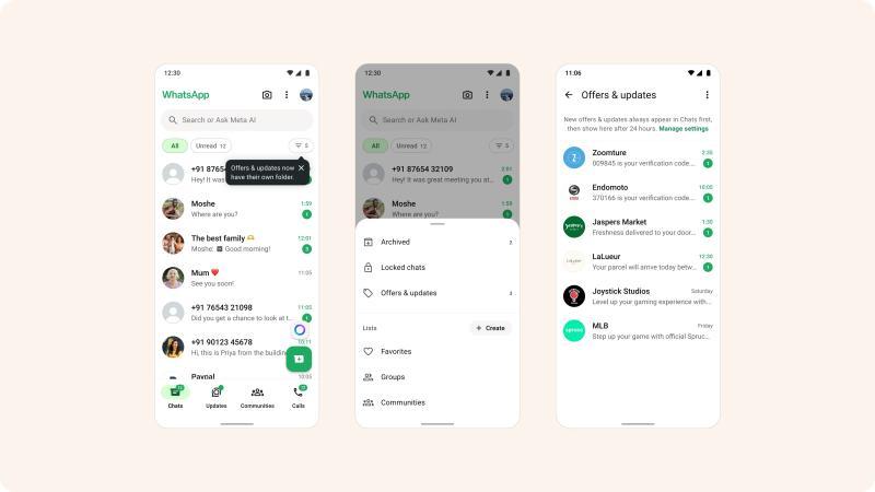 WhatsApp正在测试为大型企业消息设立新文件夹