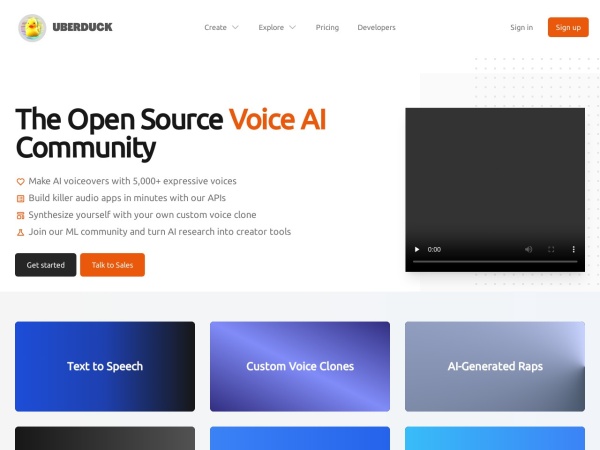 Uberduck：AI 配音、文本转语音与声音克隆平台