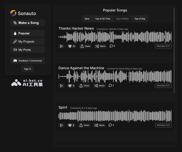 Sonauto：免费AI音乐生成器