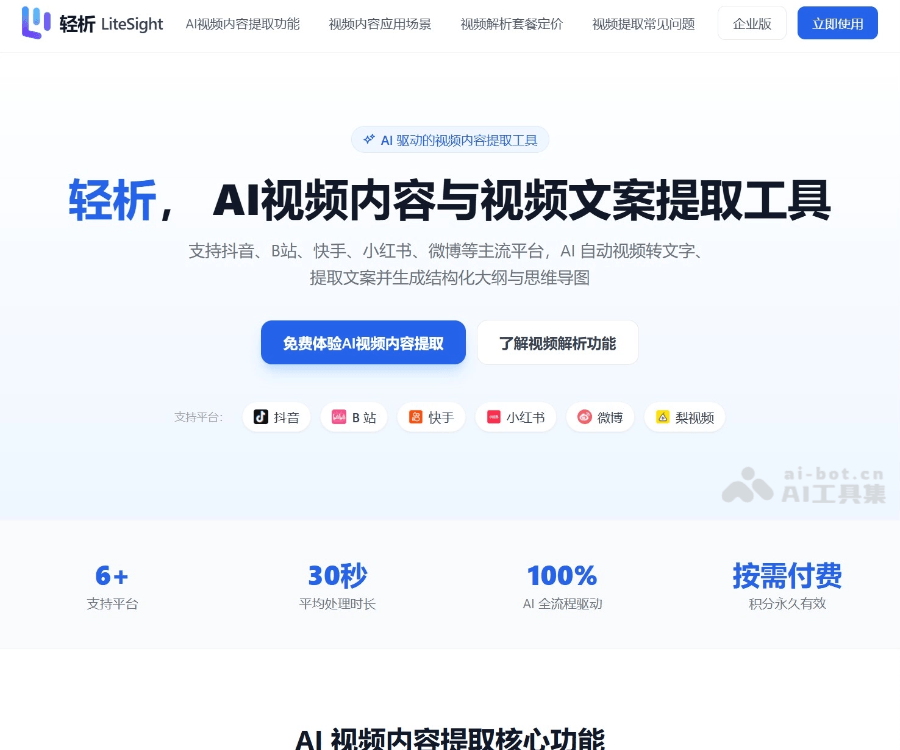 轻析 LiteSight - AI视频内容提取与思维导图生成工具