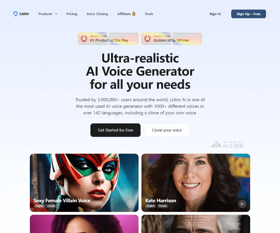 Listnr AI——多语言专业级AI配音与文本转语音平台