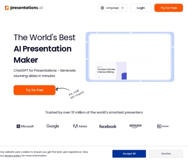 Presentations.AI：AI驱动的智能PPT与幻灯片制作工具
