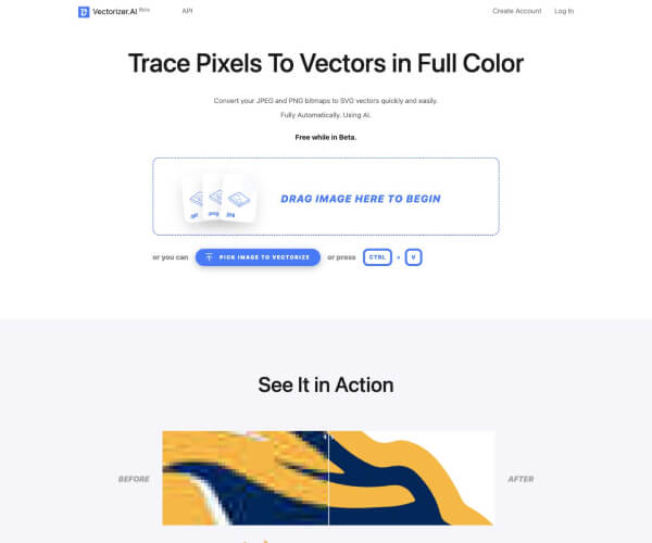 Vectorizer.AI 在线位图转矢量图工具