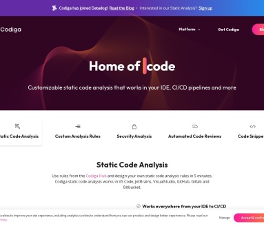 Codiga 实时代码静态分析平台