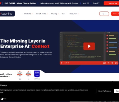 Tabnine AI 代码助手：企业级智能编码与上下文引擎