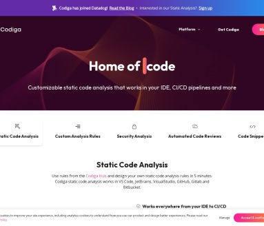 Codiga 实时代码静态分析平台