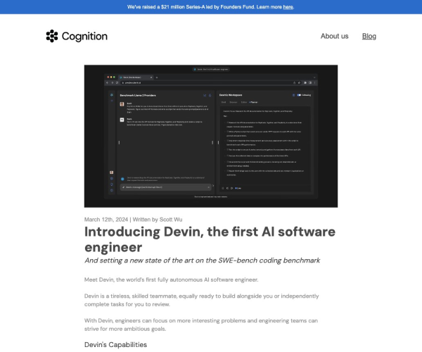 Devin 预览版：AI 软件工程师在线体验平台